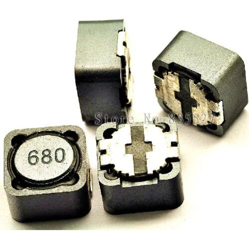 50PCS/LOT Shielded inductor 12 * 12 * 7 68UH SMD power inductors printing 680 CD127