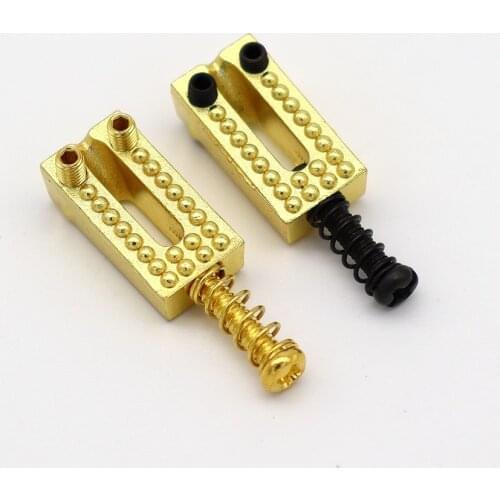6 pcs of Zinc Alloy Tremolo Guitar Bridge String Saddles With Gold dots for Electric Guitars Musical Instrument Accessories