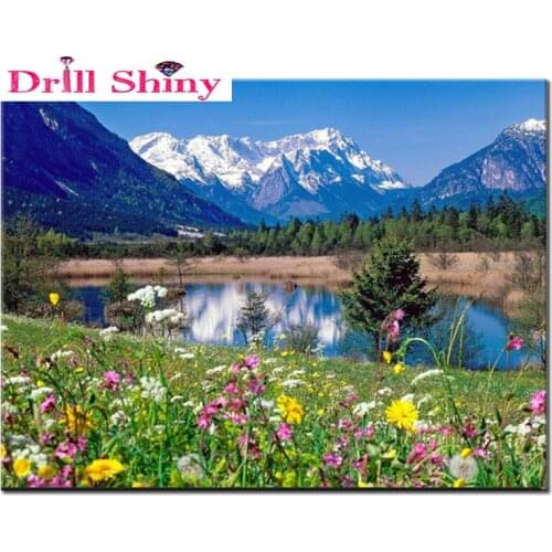 DIY 5D Diamond Painting spring landscape flowers Square Rhinestone Paste diamond Cross Stitch embroidery mosaic kits Room Decor