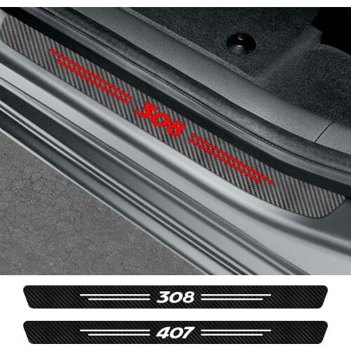 For Peugeot 107 108 206 207 208 301 306 307 308 407 408 508 2008 3008 5008 Auto Accessories Car Door Sill Threshold Stickers
