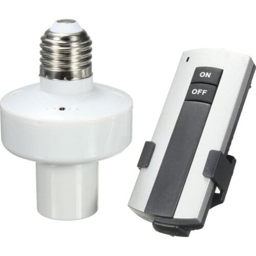 E27 Wireless Remote Control Light Lamp Holder Screw Bulb Holder Cap ON OFF Socket Switch AC 180~250V Support Dropship