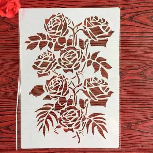 CraftArtGo DIY rose Stencils Painting Scrapbook Coloring Cake decorating sugar powder sieve printing mold printing table