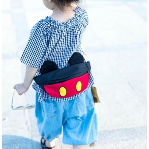 Disney new Mickey Minnie small bags boys and girls purses fashion women diagonal bags cute baby bags belt bag