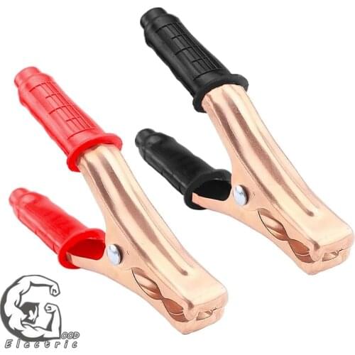 Insulated Crocodile clip Plastic Handle Alligator clip 200A Cable Lead Test Charging Clamp Metal Crocodile Clamp Length 136mm
