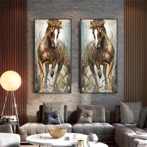Animal Art Running Horses Canvas Painting Horse Oil Painting Poster Prints Wall Art Pictures For LivingRoom Home Decor Cuadros