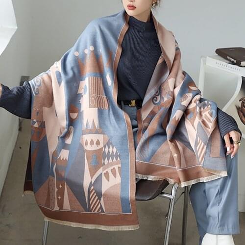 Cashmere Scarf Ladies Winter Warm Pashmina Shawls and Wraps 2021 Luxury Printed Women Holiday Gifts Echarpe Bufanda