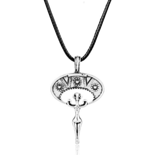 MQCHUN Alien Pendant Antique Silver Totem Amulet Necklace Slavic Lunula Norse Viking Necklace-30