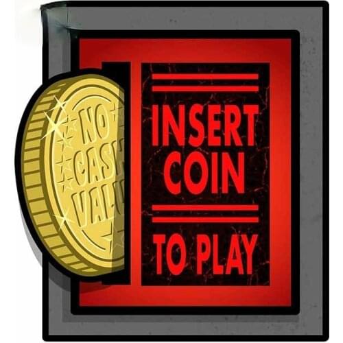 Retro Pinball Arcade Coin Slot VAN Personality Car Stickers Waterproof Decal for Motorcycle Vinyl Scratch-proof Bumper Kk13*12cm