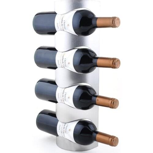 1PC 3 or 4 Hole Stainless Steel Wall Mounted Wine Holder Rack Household Wine Bottle Holder For Homeuse With Screws EKJ 3002