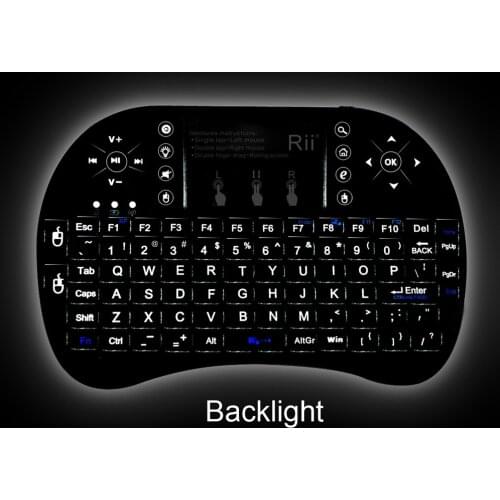 New Backlit Keyboard Rii i8+ 2.4Ghz Wireless English Keyboard with Touchpad Backlight for Mini PC, Smart TV, Android TV Box, PC