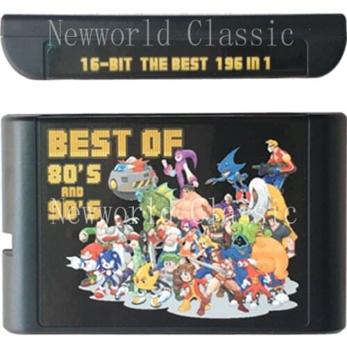New Arrival Hot Game Collection 196 in 1 For 16 bit Game Cartridge For SEGA GENESIS MegaDrive For PAL and NTSC Drop shipping