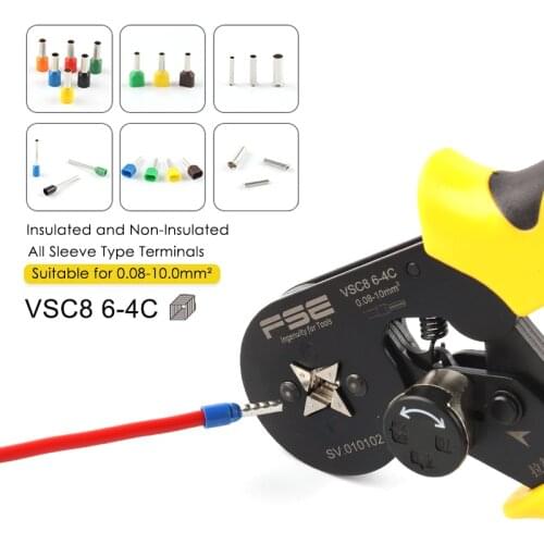 Crimping pliers VSC8 6-4C 0.08-10mm2 26-7 AWG adjustable gear precision tube boot terminal crimping hand tool High-quality