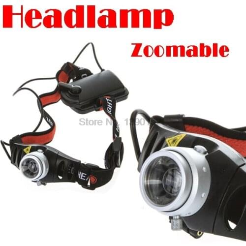 By dhl or ems 50 pieces 500 Lumen Q5 LED Headlamp Headlight Zoomable for Camping Hiking Cycling Climbing