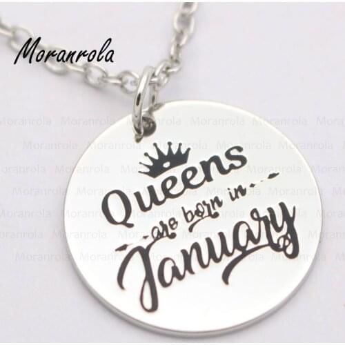 New arrive"Queens Are Born In January "Necklace &keychain charm Girly, Mom, Mama Bear Gift Mothers Day, Funny jewelry Birthday