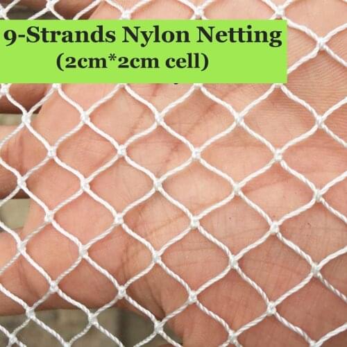 Knotted Nylon Netting,9-Strands Soft Nylon Mesh Anti Bird Netting Garden fence and Crops Protective Fencing Mesh,Cat Chicken Net