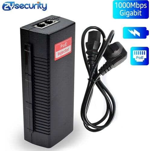 PoE Injector 1000Mbps Gigabit 48V 30W AC 100-240V IEEE 802.3u 100BaseTx Power Over Ethernet RJ45 PoE Adapter For IP PTZ Camera