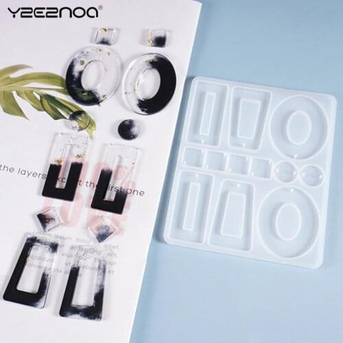 Rystal Epoxy Resin UV Glue Mold DIY Earrings Pendant Casting Silicone Mould Crafts Jewelry Making Tools Crystal Epoxy Resin Mold