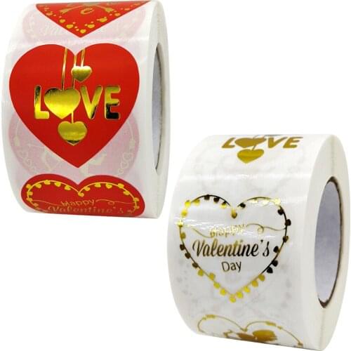 Happy Valentines Day Love Stickers Clear Red Heart Stamps Decoration for Envelopes Adults Scrapbooking Cake Topper Wedding Gift