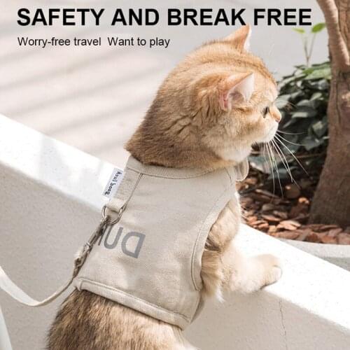 Cat Traction Rope Vest Anti-Detachment Type Wild Cute Cat Supplies Traction Walking Breathable Mesh Accessories