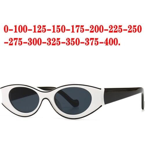 SPH -0.5 to -6 Myopia Sunglasses With Diopter Women Men Nearsighted Sunglasses Retro Ladies Prescription Oval Sunglasses NX