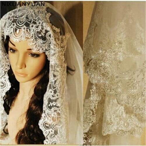 3M Lace Appliques Edge Cathedral Length Sequin Bridal Veil Long Wedding Veil Chic Shiny Bridal Veil Wedding Accessories