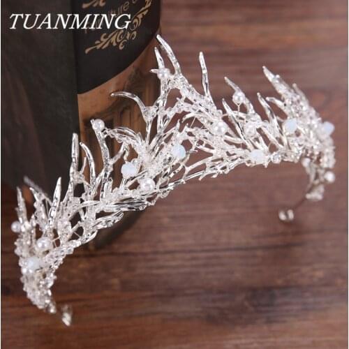 Bride Crown Accessories Wedding Queen Princess Crown Hair Jewelry Pearl Rhinestone Tiaras Bride Wedding Accessories