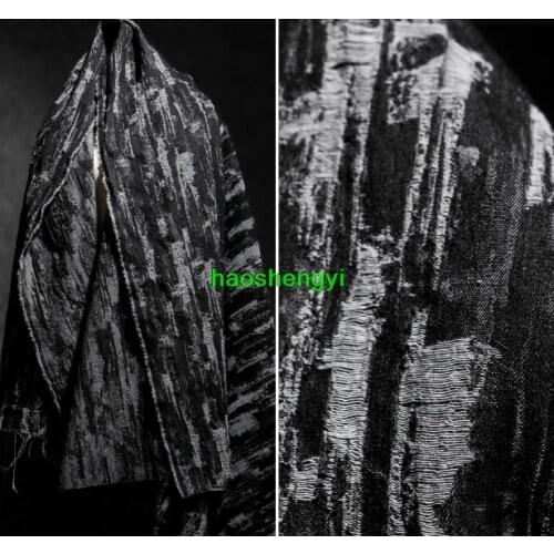 Washed tattered denim double-sided color jacquard fabric creative clothing fabric