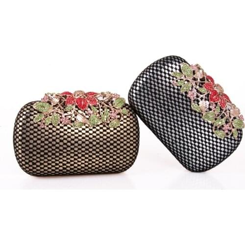 Women Evening Bag leatherette All Seasons Wedding Event/Party Formal Minaudiere Rhinestone Lace Snap Silver Gold