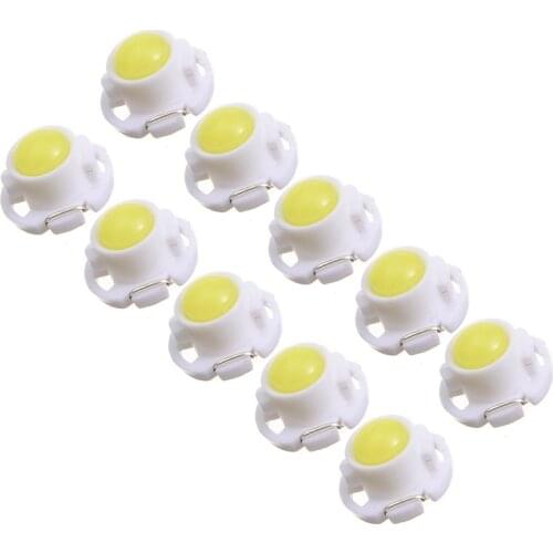 For Car Interior Light 10pcs T4.7 White LED Instrument Dashboard Light A/C light Climate Control Light Bulb 12V Mayitr
