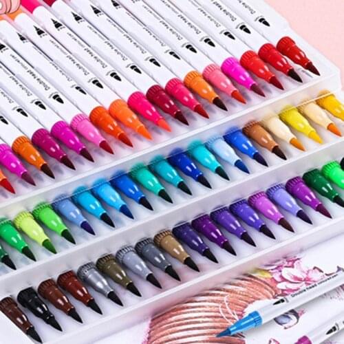 12/18/24/36/48/80/100PCS Big set of watercolor pens Drawing Painting Thick and thin double pen Painting childrens Supplies Gift