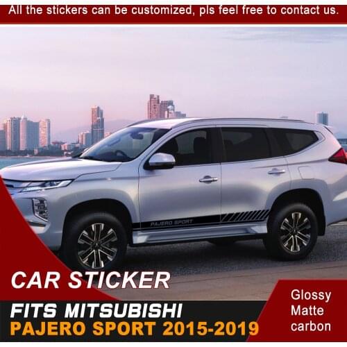 2 pcs racing sport styling door body side stripe graphic vinyl car sticker for pajero suv 2015 - 2020 on free shipping