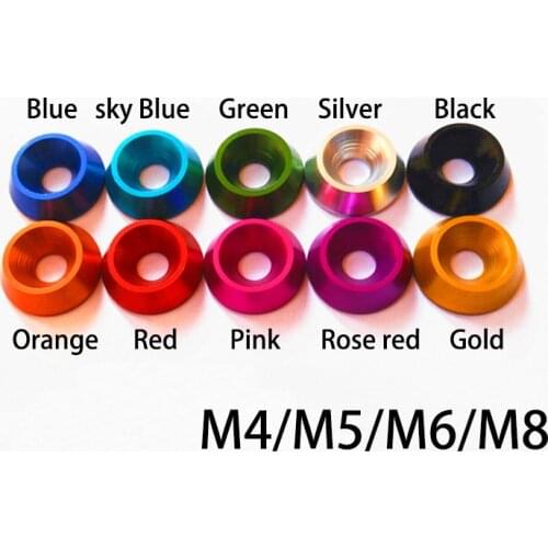 20pcs M4 M5 M6 M8 Aluminum alloy color countersunk umbrella flat head round head screw concave conical decorative groove washer