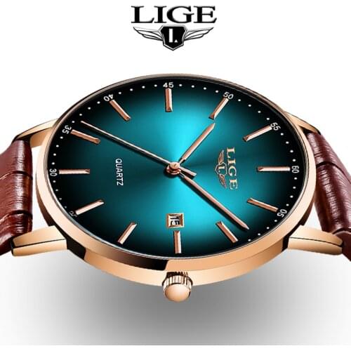 2020 New Fashion Camouflage Watch Men LIGE Top Brand Luxury Clock Male Sports Leather Waterproof Watches Mens Ultra-thin Watch