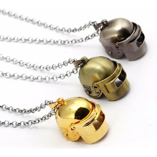 Game Playerunknowns Battlegrounds 3D Necklace Metal PUBG Can Open Special-Forces Level 3 Helmet Pendant Necklace Men Colar