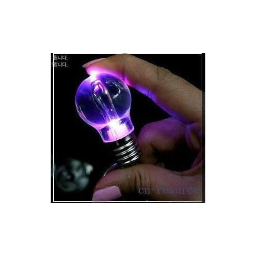 4 Color LED Colorful Bulb Light Keychain Acrylic Lamp