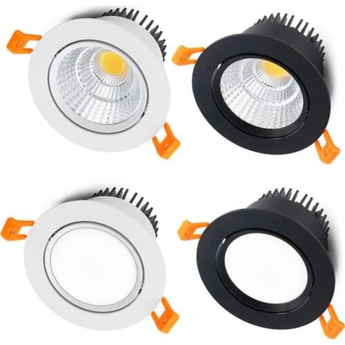 4 types round Dimmable Recessed LED Downlight 5W7W9W12W15W18W COB LED Ceiling Lamp Spot Light AC85-220V LED Lamp Indoor Lighting