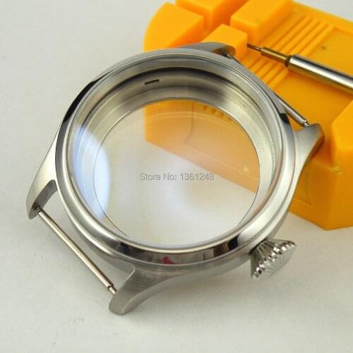 47mm big crown stainless steel CASE watch case fit ETA unites 6497 6498 hand winding movement CA0