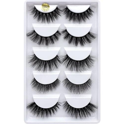 5 pairs of natural soft imitation mink eyelashes