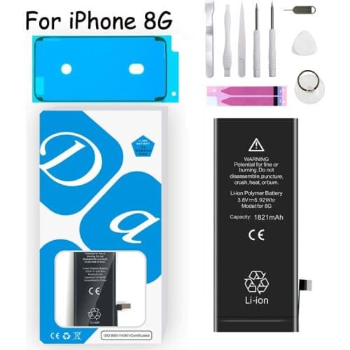 Original Capacity Battery For iPhone 8 8G 1821mAh Genuine Li-ion Mobile Phone Accessory Replacement Batteries +Free Tools