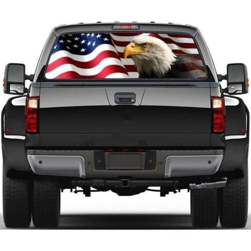 American Flag EagleRear Window Graphic Perf Decal Tint print Sticker SUV
