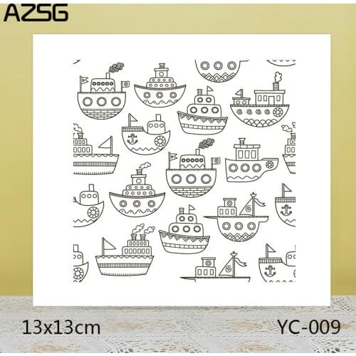 AZSG Ship Clear Stamps/Seals For DIY Scrapbooking/Card Making/Album Decorative Silicone Stamp Crafts