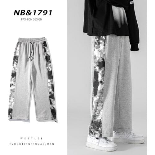 Summer Jogger Pants Men And Women Printed Elastic Waist Harem Trousers Fashion Street Drawstring Straight Sweatpants Male Female