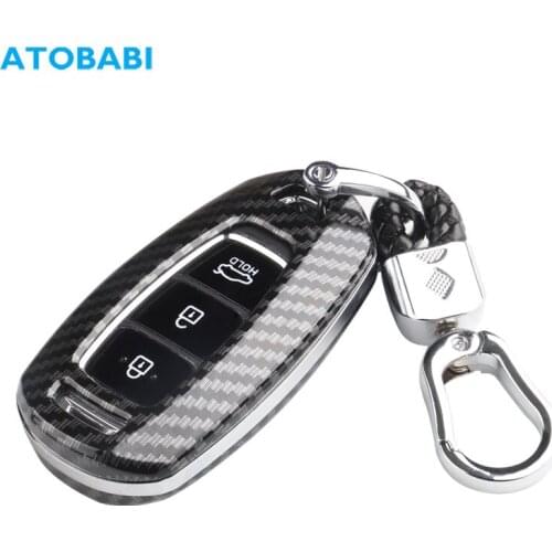 ABS Car Key Cases Remote Keychain Protector Cover For Hyundai Santa Fe Palisade Kona Elantra GT I30 Veloster Grandeur IG Azera