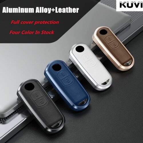 Alloy Leather Car Key Case Cover Protective Holder Shell For Mazda 2 3 5 6 Demio CX-3 CX-4 CX-5 CX-7 CX-9 MX-5 Atenza Axela