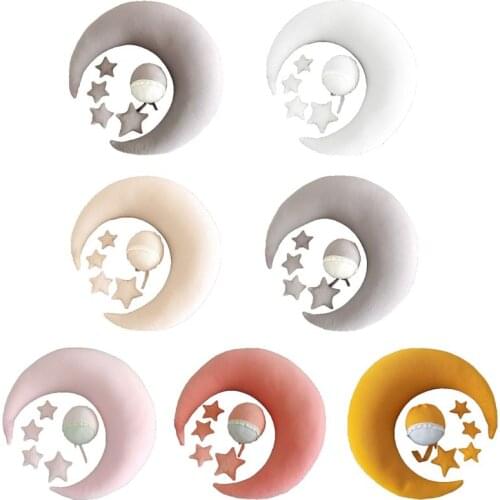 Baby Hat Posing Beans Moon Pillow Stars Set Newborn Infants Photography Props F3ME