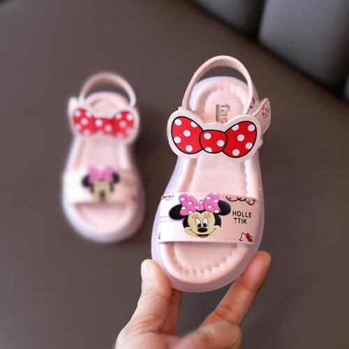 Disney childrens non-slip soft bottom cartoon Mickey Mouse summer beach shoes baby sandals girl princess sandals
