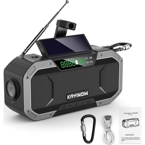 Emergency Solar Hand Crank Radio 5000mAh Power Bank Charger Flash Light Outdoor Camping Survival Radio camping equipment