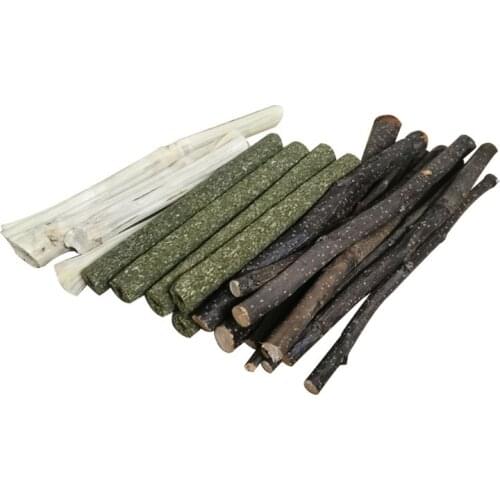 Hamster Rabbit Teeth Grinding Natural Wooden Tree Stick Minerals Molar Chew Toys for for Chinchilla Small Pet Supplies C42