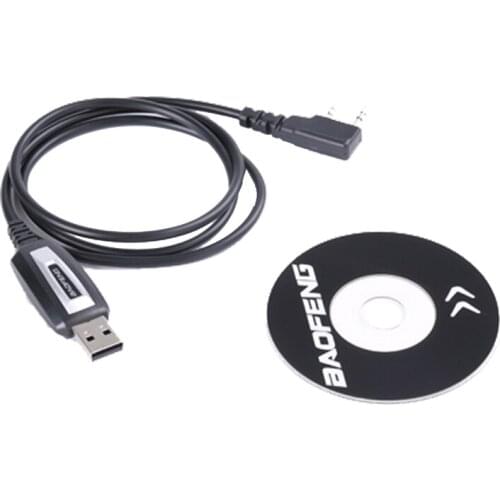 New Original USB programming Cable with CD for Baofeng BF-UV5R,BF888S,BF-UV82,BF-UVB5,BF-UVB6,BF-UV8D walkie talkie etc K plug