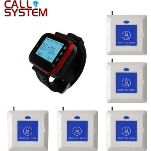 1 watch hand receiver 5 bed call button waterproof Emergency call button for elderly used in clinic hospital